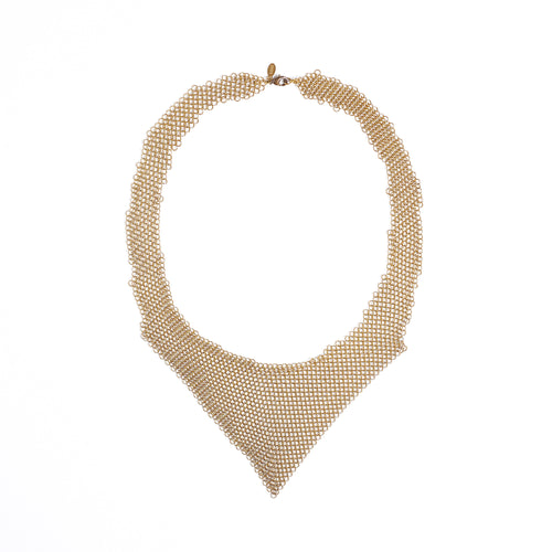 queen ring mesh brass necklace #1