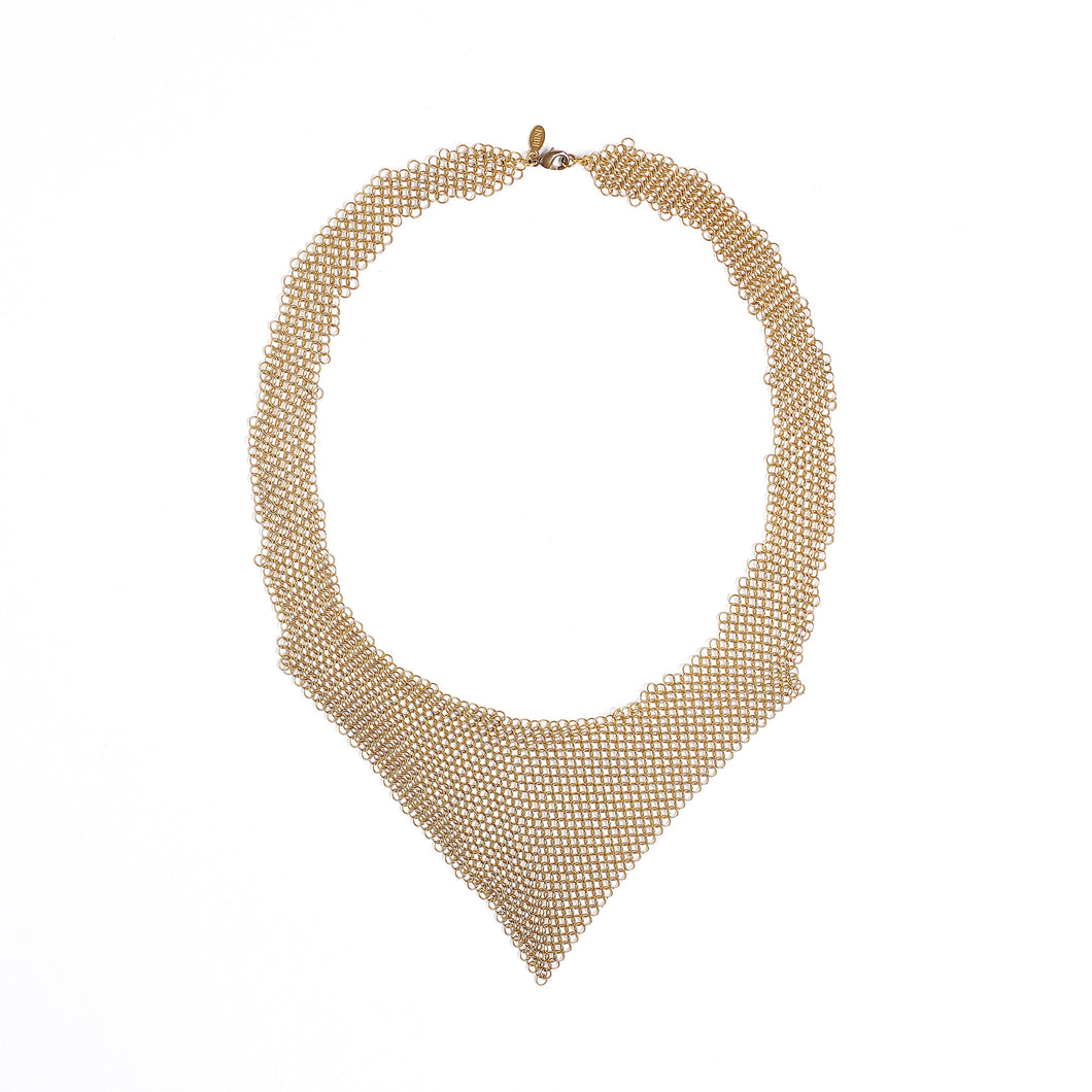 queen ring mesh brass necklace #1