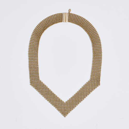 queen ball mesh brass necklace #1