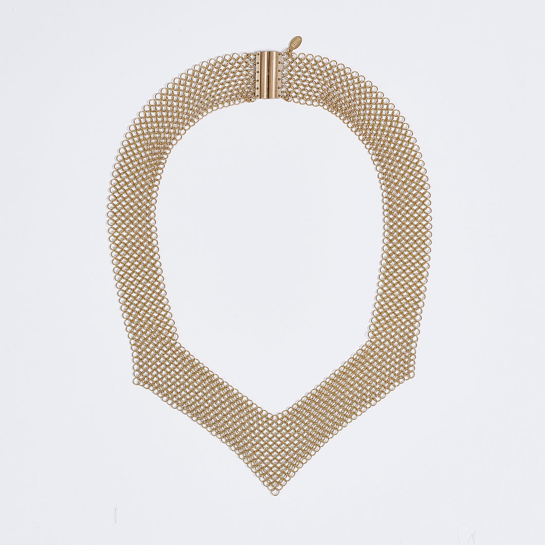 queen ring mesh brass necklace #2