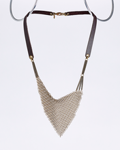 strapped ring mesh brass necklace #3