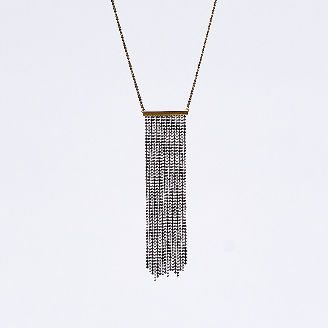 waterfall ball chain M brass necklace #1