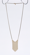waterfall ring mesh brass necklace #1