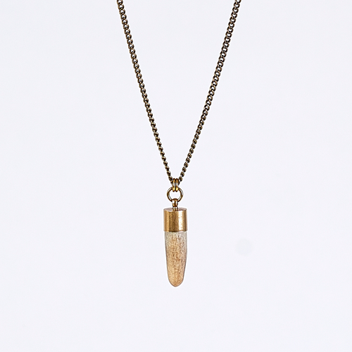 nature horn brass necklace #1