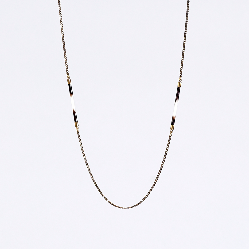 nature porcupine dual brass necklace #3