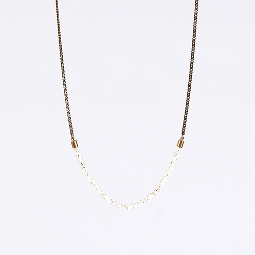 nature fishbone brass necklace #1