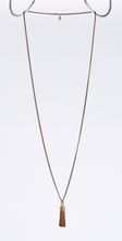 tassel leather L brass necklace #1