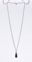 tassel leather L brass necklace #4