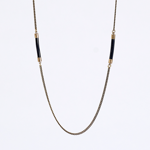 nature coral dual brass necklace #1