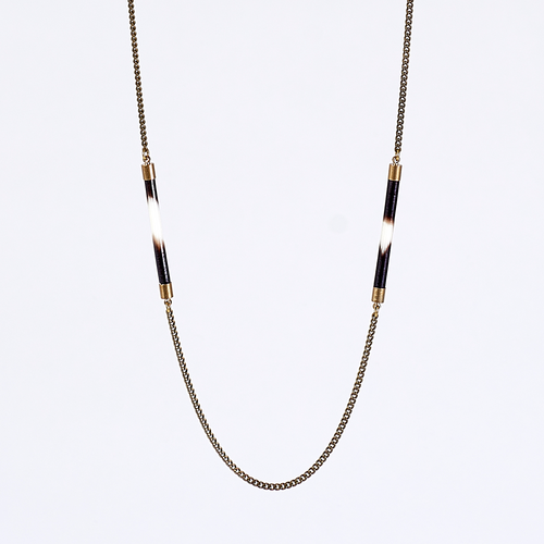 nature porcupine dual brass necklace #1