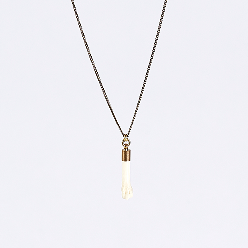 nature bone brass necklace #1