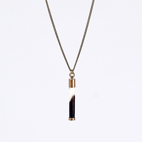 nature porcupine M brass necklace #2