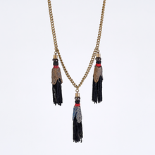 gipsy turkey tassel L brass necklace #2