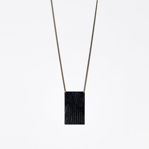 shield ostrich black brass necklace #6