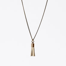 tassel leather S brass necklace #2