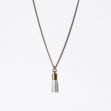tassel leather S brass necklace #1