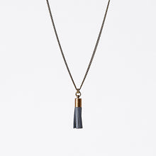 tassel leather S brass necklace #4