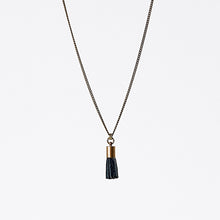 tassel leather S brass necklace #3