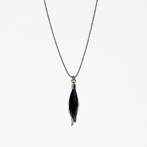 nature feathers brass necklace #1
