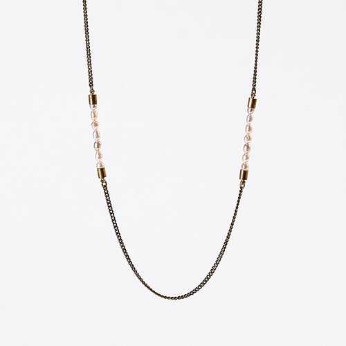 nature pearls brass necklace #2