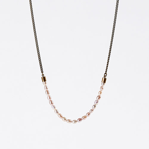 nature pearls brass necklace #1