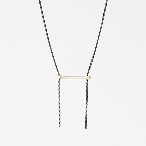 nature bone brass necklace #5
