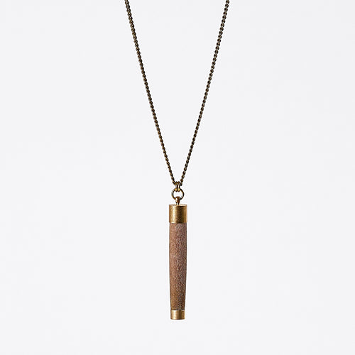 nature urchin L brass necklace #1