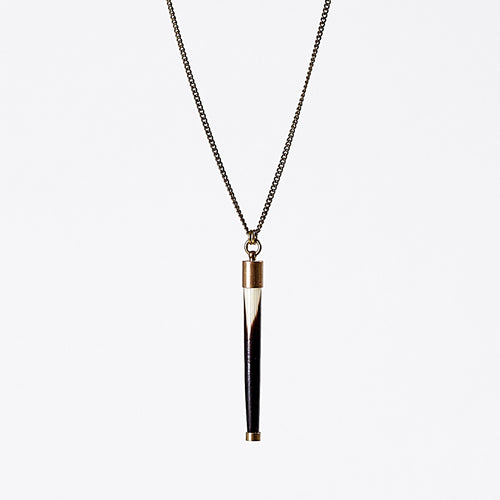 nature porcupine M brass necklace #1