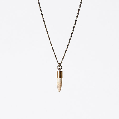 nature horn M brass necklace #1