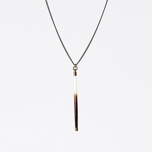 nature porcupine S brass necklace #1