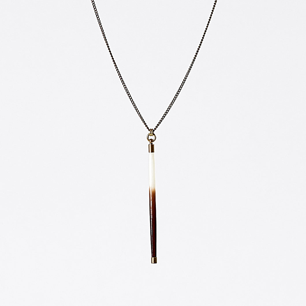 nature porcupine S brass necklace #1