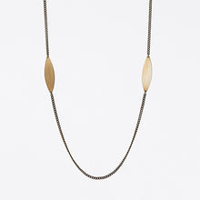 edgy leaves dual brass necklace #1 by ronijewelry