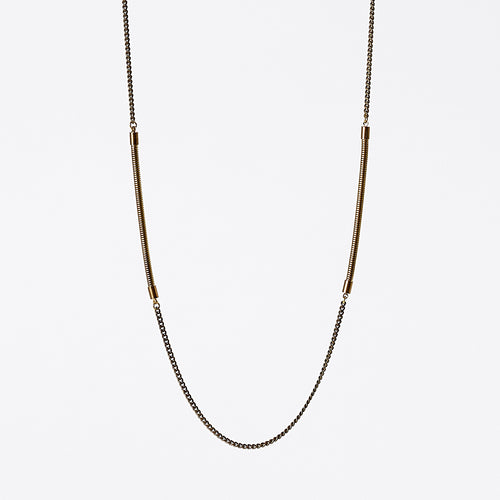 treasure snake chain dual brass necklace #1