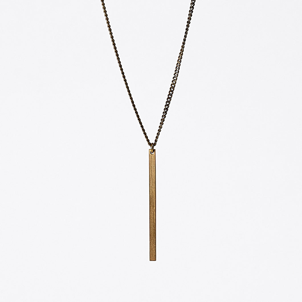edgy beam brass necklace #1 by ronijewelry