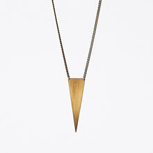 edgy triangle L brass necklace #2 by ronijewelry