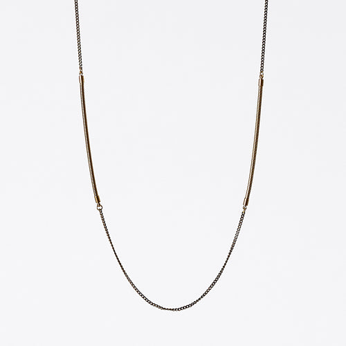 treasure snake chain dual brass necklace #2