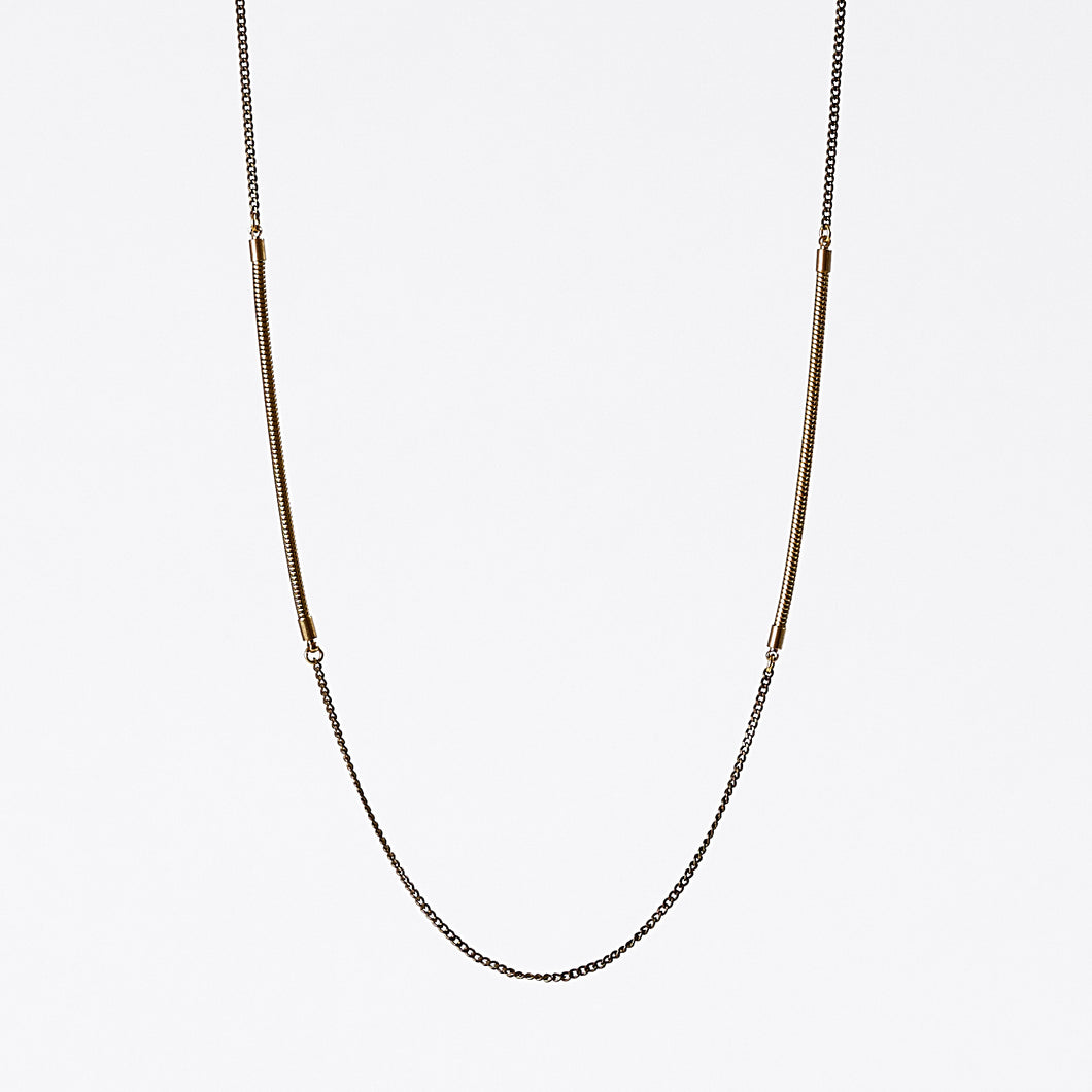 treasure snake chain dual brass necklace #2
