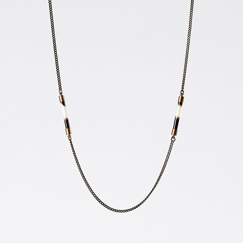 nature porcupine dual brass necklace #2