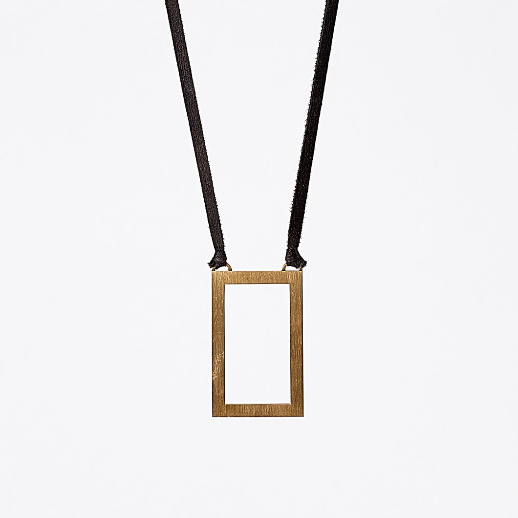 strapped light edgy brass necklace #1