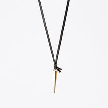strapped light pieces spike brass necklace #1