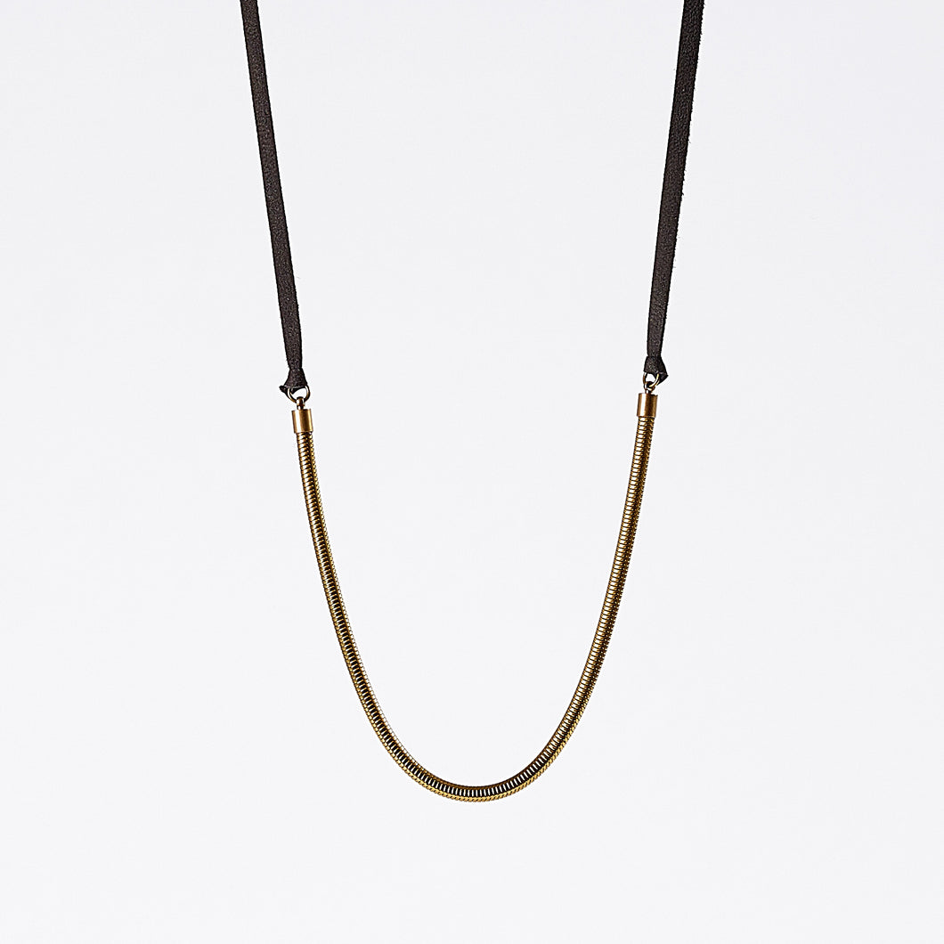 strapped light snake chain brass necklace #2