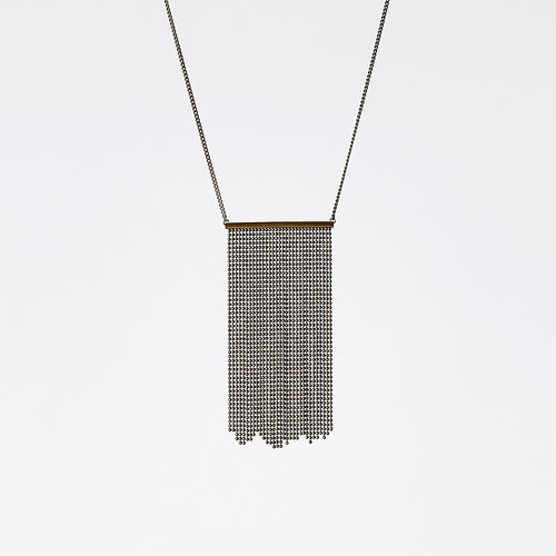 waterfall ball chain L brass necklace #1