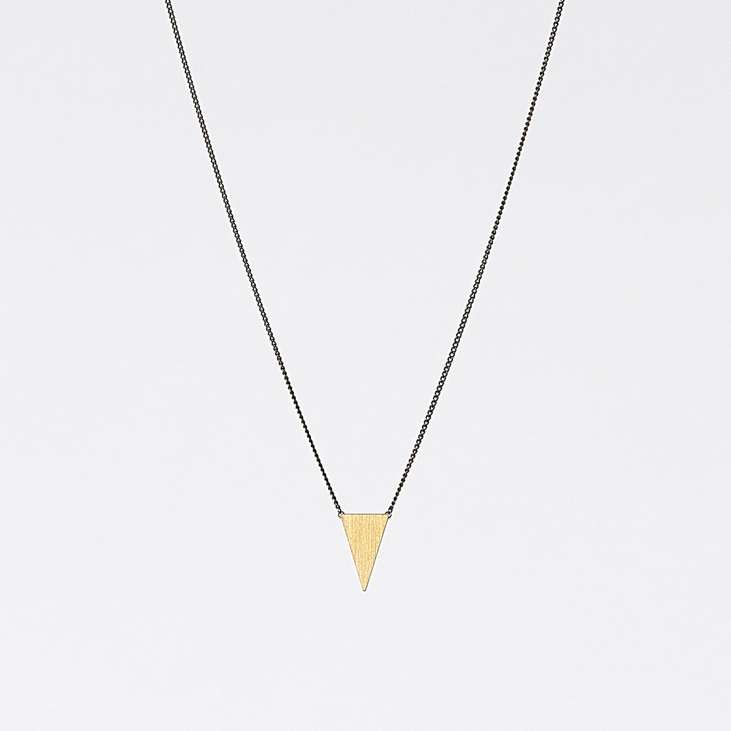 edgy triangle S brass necklace #2