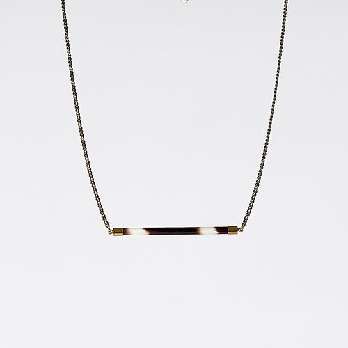 nature porcupine horizontal brass necklace #1