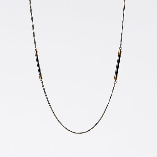 nature coral dual brass necklace #2