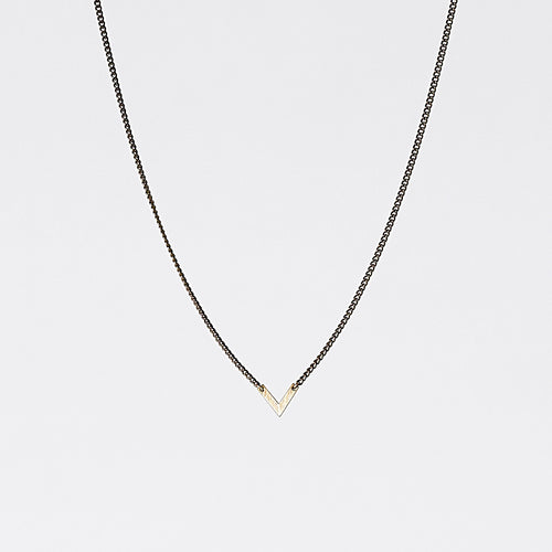 edgy triangle S brass necklace #1