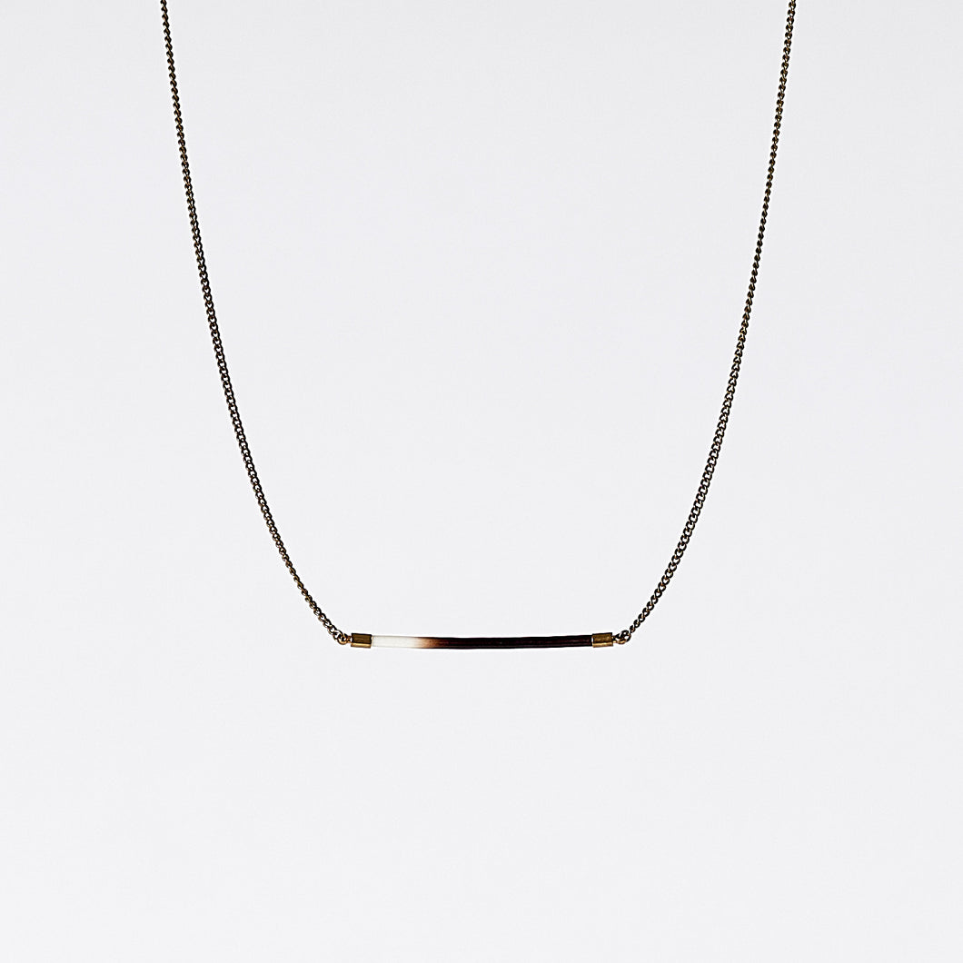 nature porcupine horizontal brass necklace #2