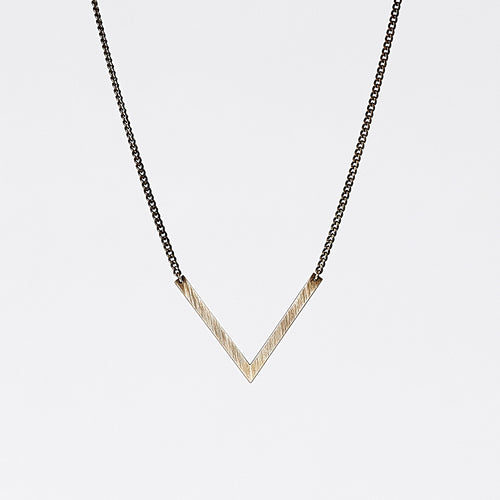 edgy triangle L brass necklace #1 by ronijewelry