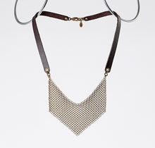 strapped ring mesh brass necklace #1