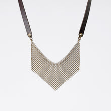 strapped ring mesh brass necklace #1